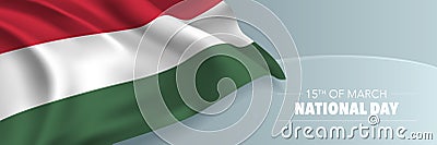 Hungary national day vector banner, greeting card Stock Photo