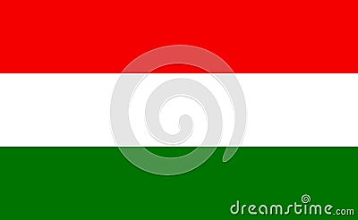 Hungary national flag in exact proportions - Vector Cartoon Illustration