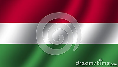 Hungary national wavy flag vector illustration Vector Illustration