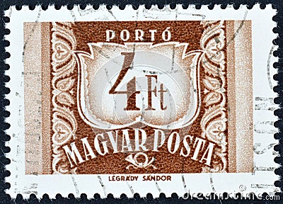 Hungary - Numeral value, Postage due Editorial Stock Photo