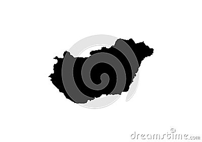 Hungary outline map country shape Vector Illustration