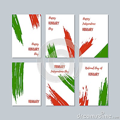 Hungary Patriotic Cards for National Day. Vector Illustration