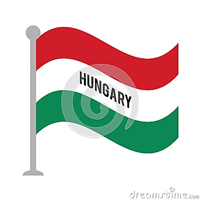 Hungary patriotic flag isolated icon Vector Illustration