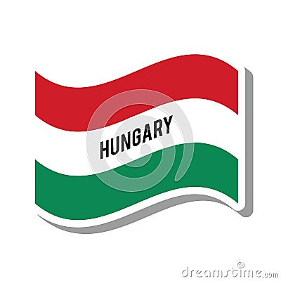 Hungary patriotic flag isolated icon Vector Illustration