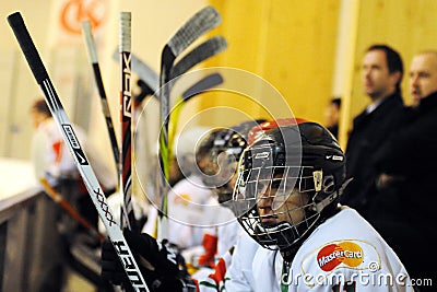 Hungary - Russia youth national ice-hockey match Editorial Stock Photo
