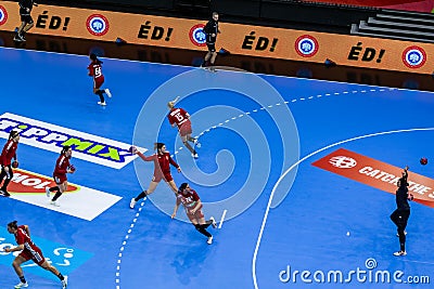 Handball women EHF EURO 2024 qualifying match Hungary - Switzerland Editorial Stock Photo