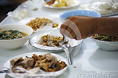 Hunger concept. eating for survival Stock Photo