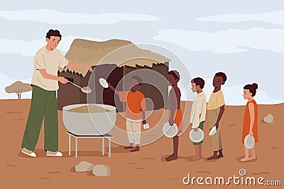Hunger Food Crisis Concept Vector Illustration
