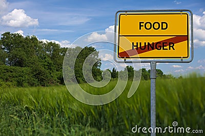 HUNGER - FOOD - image with words associated with the topic FAMINE, word cloud, cube, letter, image, illustration Cartoon Illustration