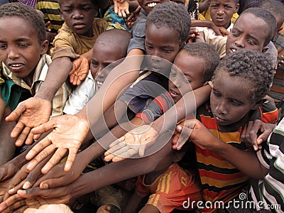 Hunger Refugee Camp Editorial Stock Photo