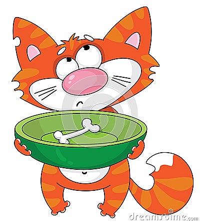 Hungry cat Vector Illustration