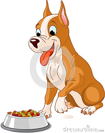 Hungry dog Vector Illustration