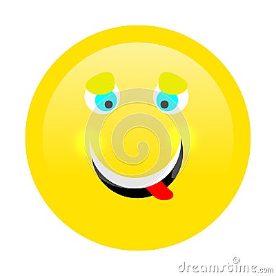 Hungry emoticon with white background. Stock Photo