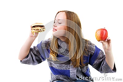 Hungry girl Stock Photo