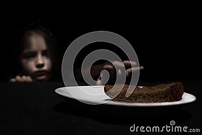 Hungry girl Stock Photo