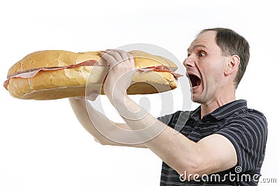 Hungry man Stock Photo