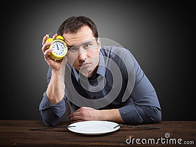 Hungry man Stock Photo