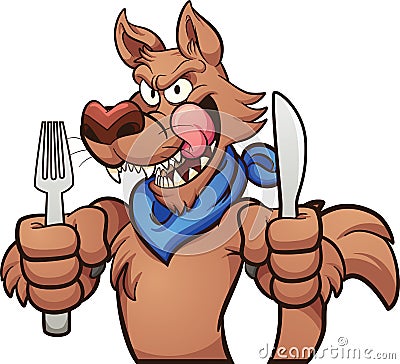 Hungry wolf Vector Illustration