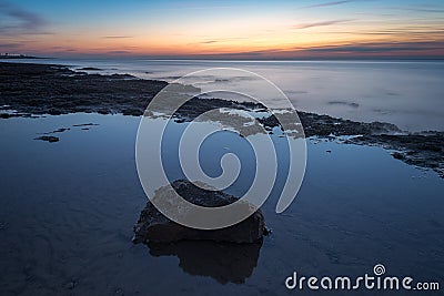 Hunstanton beach sunset norfolk UK Stock Photo