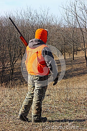 Hunter in Blaze Orange Stock Photo