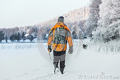 Hunter and Elkhound Stock Photo