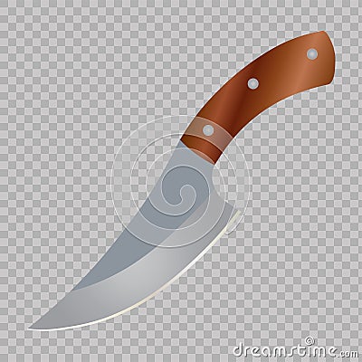 Hunter knife on transparent background. Vector Vector Illustration