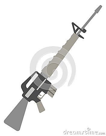 Hunter rifle. Military gun. Weapon color icon Vector Illustration