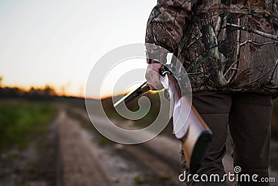 Hunter with rifle Stock Photo