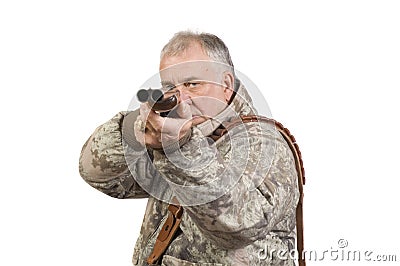 Hunter with shotgun Stock Photo