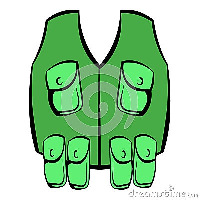 Hunter vest icon, icon cartoon Vector Illustration