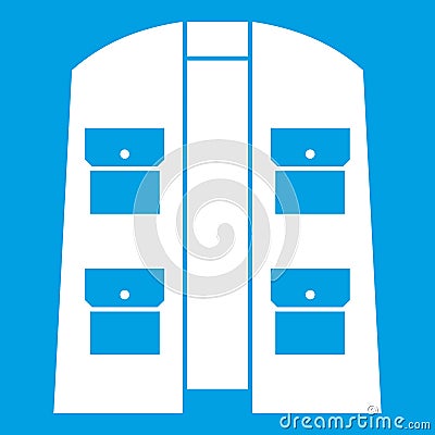 Hunter vest icon white Vector Illustration