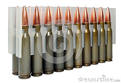 Hunting cartridges .308Win Stock Photo