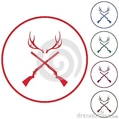 Hunting club logo icon Vector Illustration