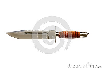 Hunting dagger knife with decorative shell isolated on a white background. Vintage dagger on white background. Dagger mockup on wh Stock Photo