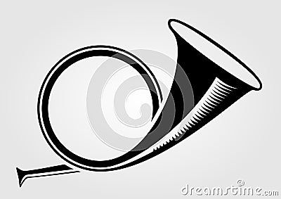 Hunting horn icon isolated on white background Vector Illustration