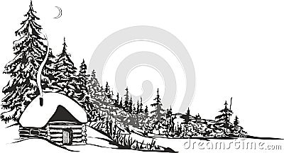 Hunting hut. Vector Illustration