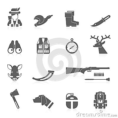 Hunting Icon Black Set Vector Illustration