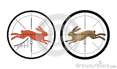 Hunting icon. Reticle, crosshair. Target symbol. Vector illustration Vector Illustration