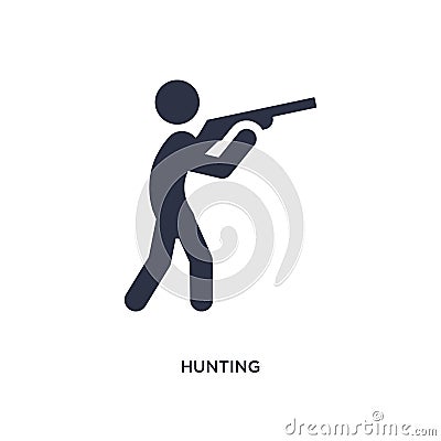 hunting icon on white background. Simple element illustration from outdoor activities concept Vector Illustration