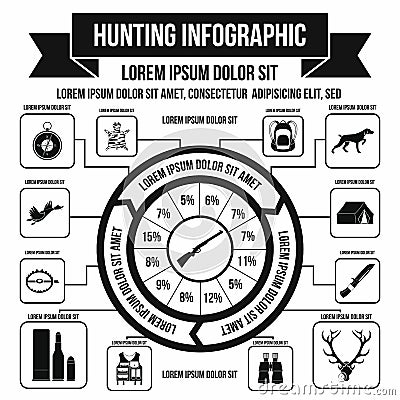 Hunting infographic elements, simple style Stock Photo