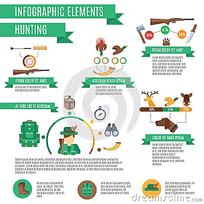 Hunting Infographics Set Vector Illustration