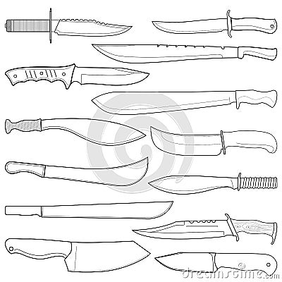 Hunting knife on white background. Vector illustration Vector Illustration