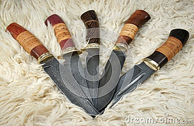 The hunting knifes Stock Photo