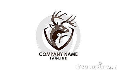 Hunting Lodge and Farm logo design Vector Illustration