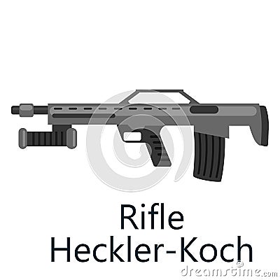 Hunting repeating air rifle hecker-Koch, weapon isolated on white background, army gun vrctor illustration Vector Illustration