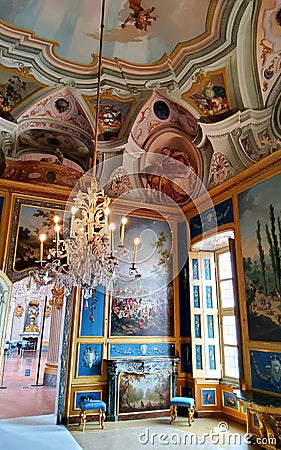 The hunting residence of Stupinigi in Turin city, Italy. History, art and touristic attraction Editorial Stock Photo