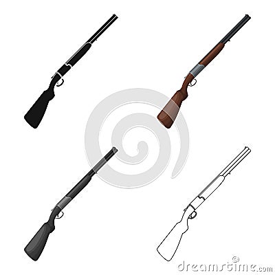 Hunting rifle.African safari single icon in cartoon style vector symbol stock illustration web. Vector Illustration