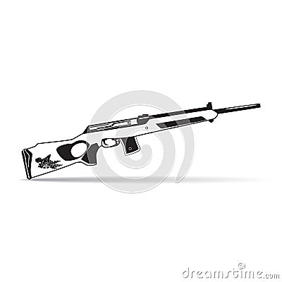 Hunting rifle, vector illustration in flat style Vector Illustration