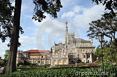 Hunting Royal palace in the forest Bussaco, Portugal Editorial Stock Photo