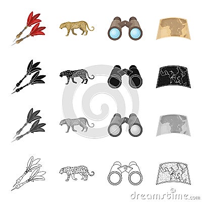 Hunting, safari, Africa, and other web icon in cartoon style. Leopard, animal, beast, icons in set collection. Vector Illustration